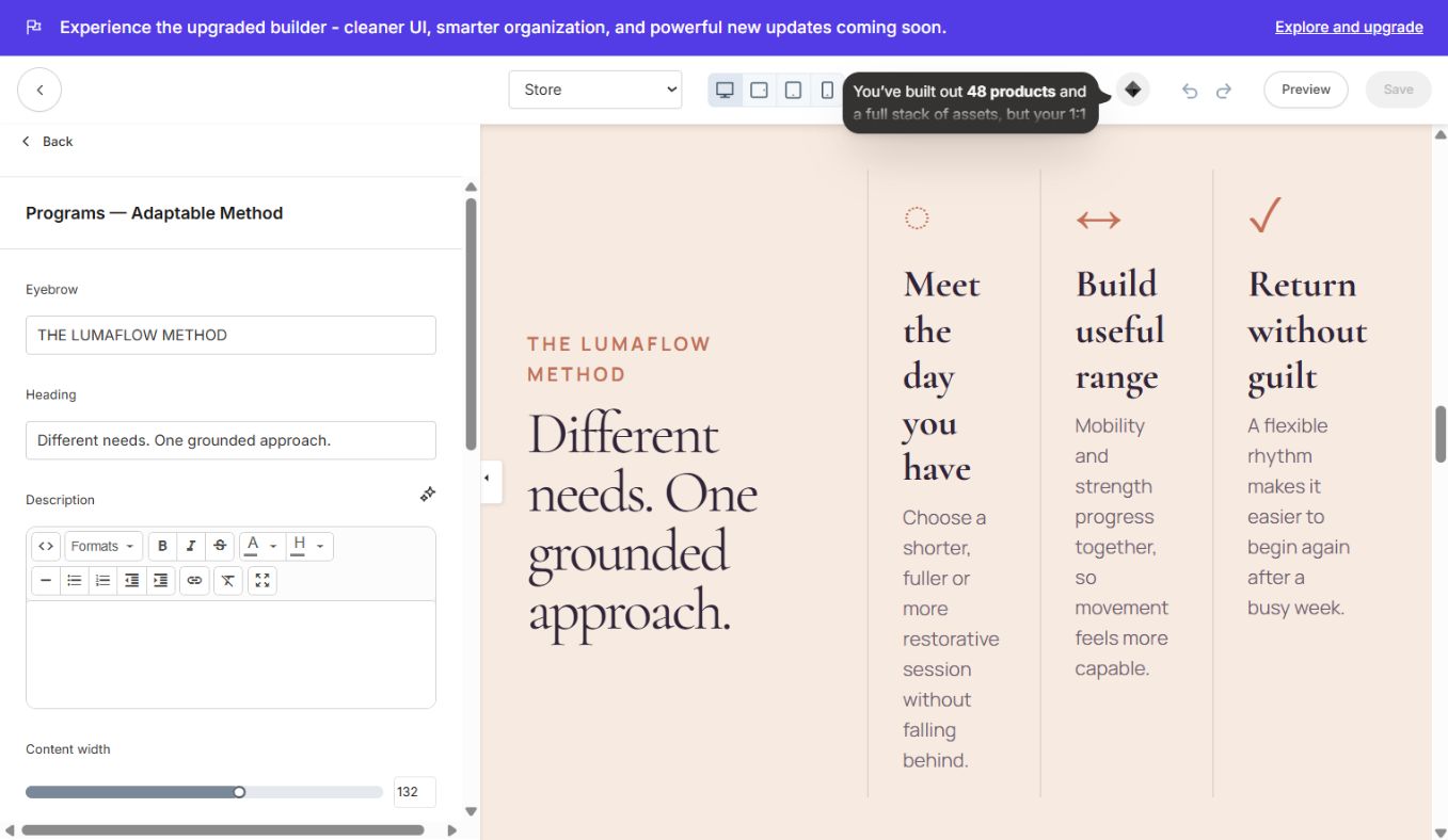Adaptable Method settings
