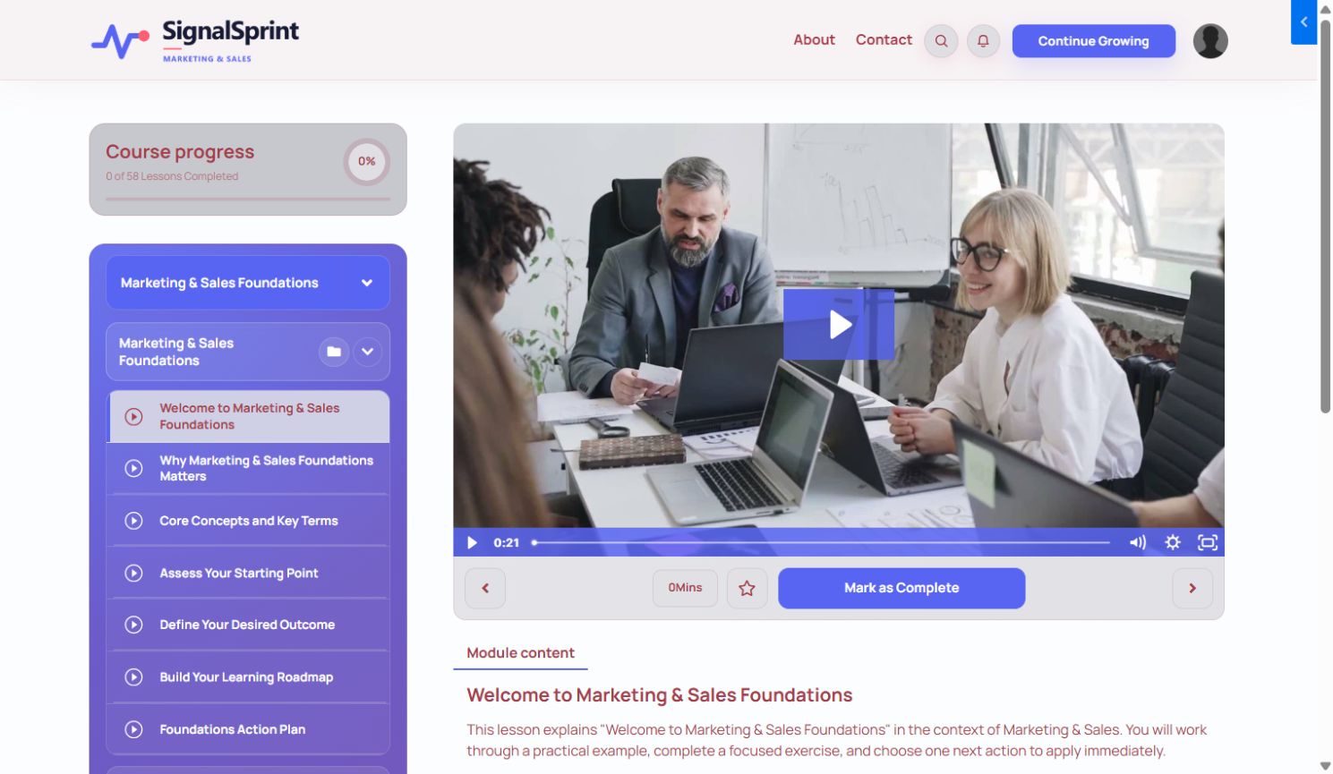 SignalSprint live preview