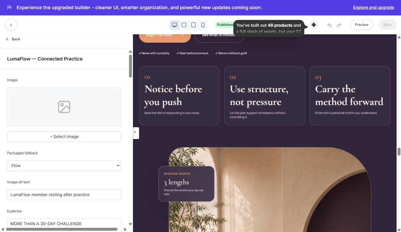 Connected Practice settings