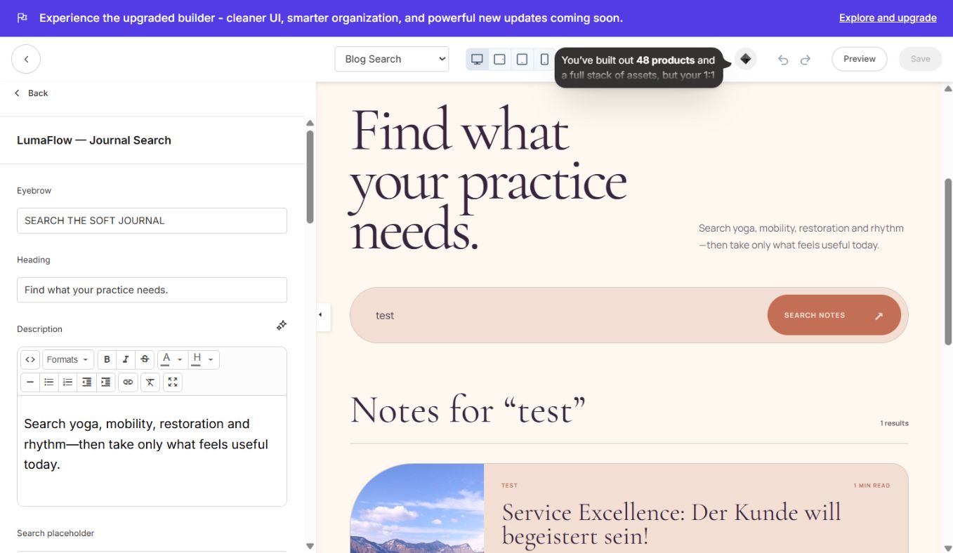 Journal Search settings