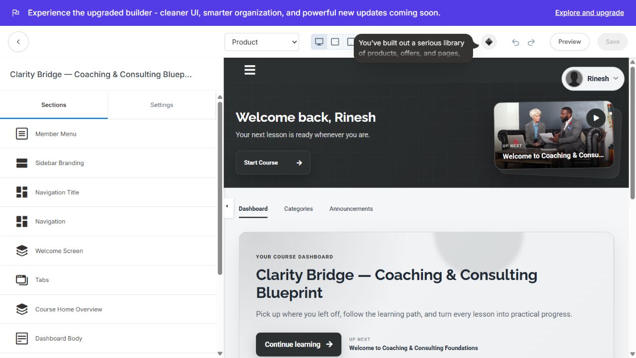 Momentum Pro theme editor