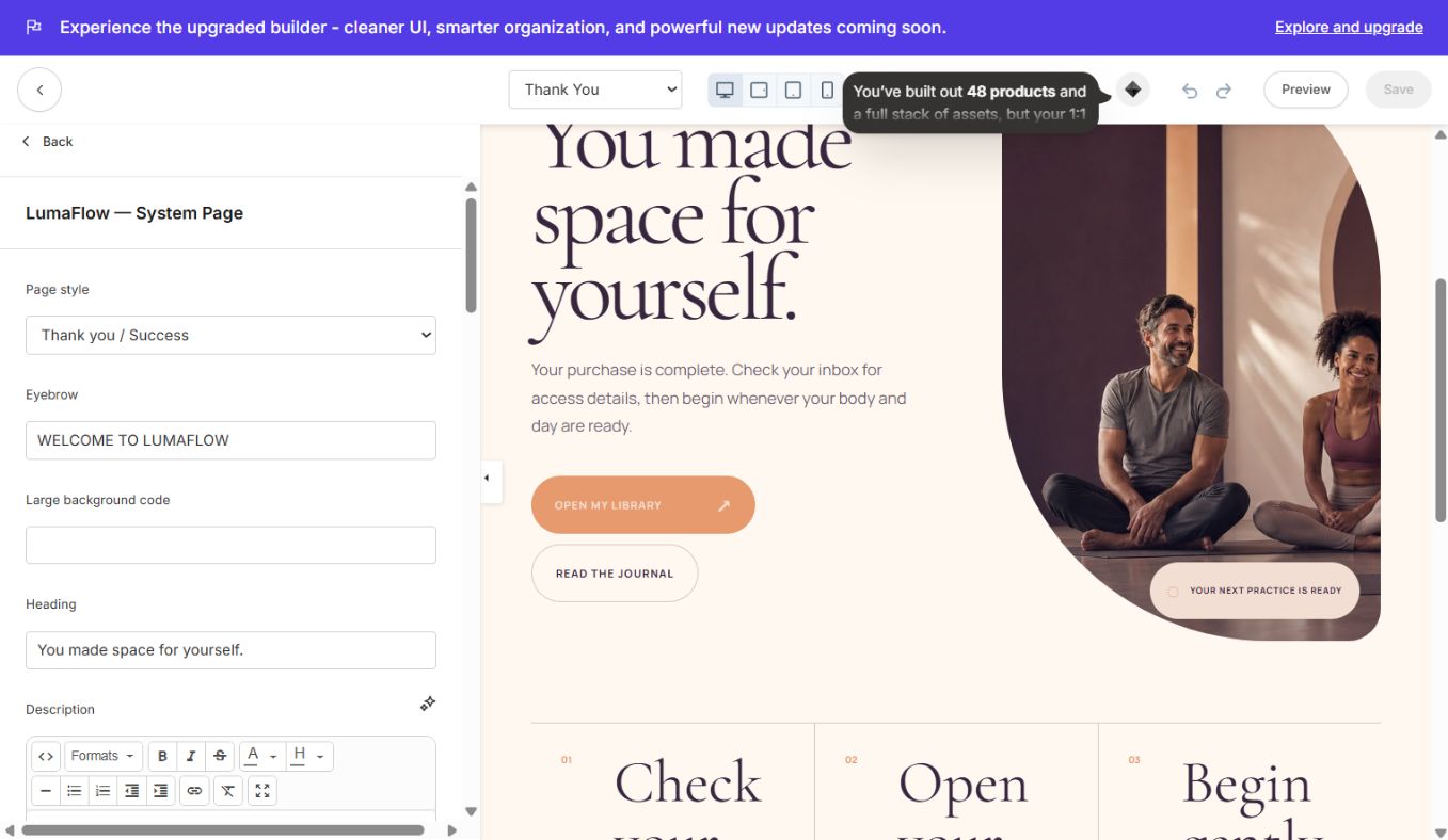 System Page settings