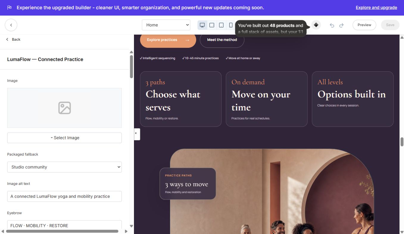 Connected Practice settings
