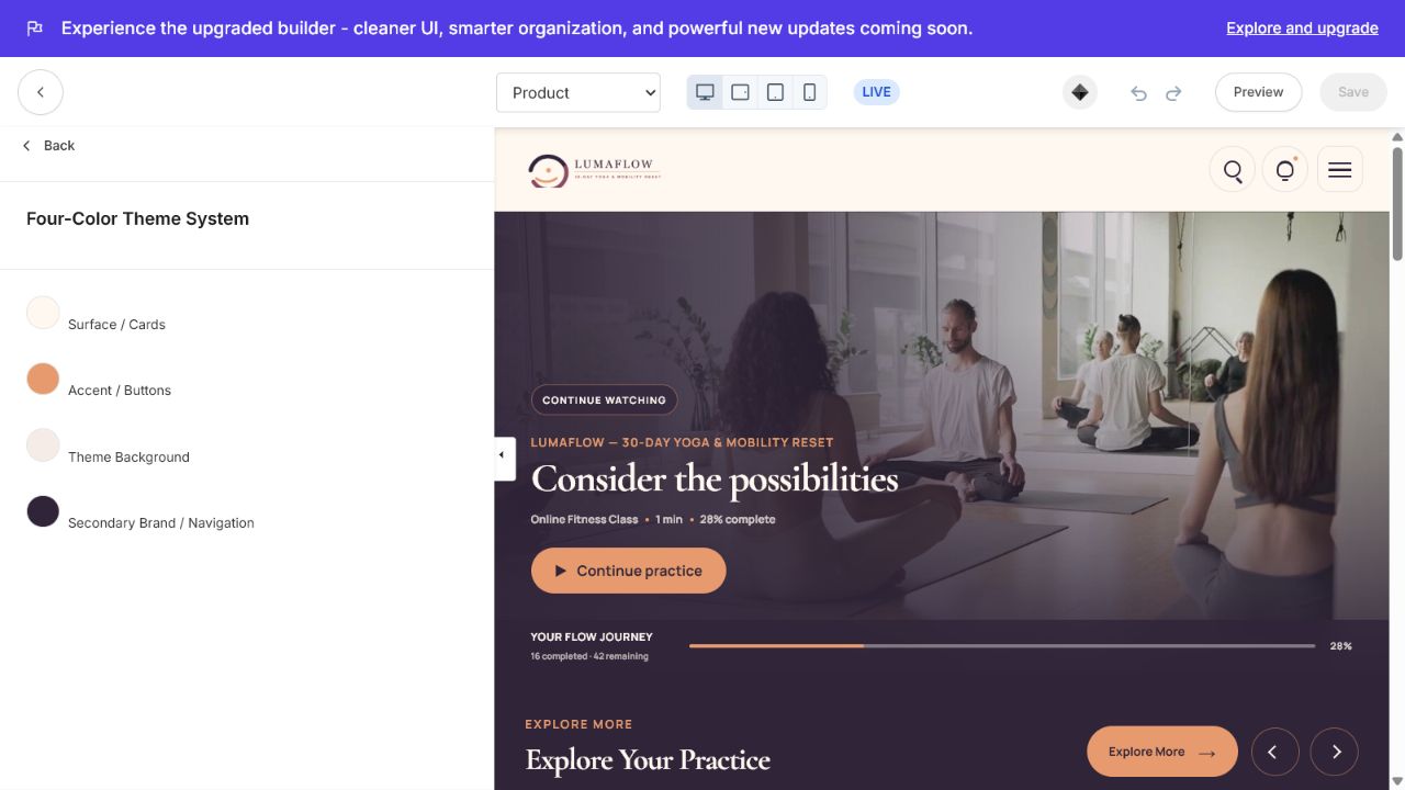 Ojas Flow Four-Color Theme settings