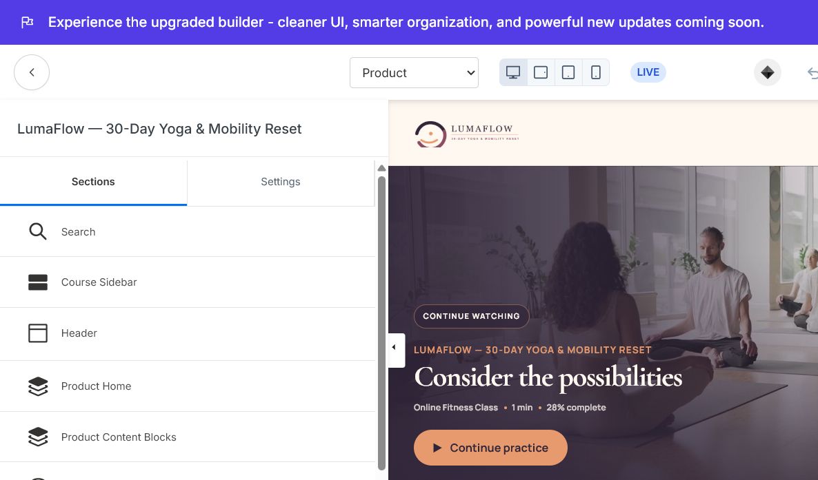 Ojas Flow theme editor overview