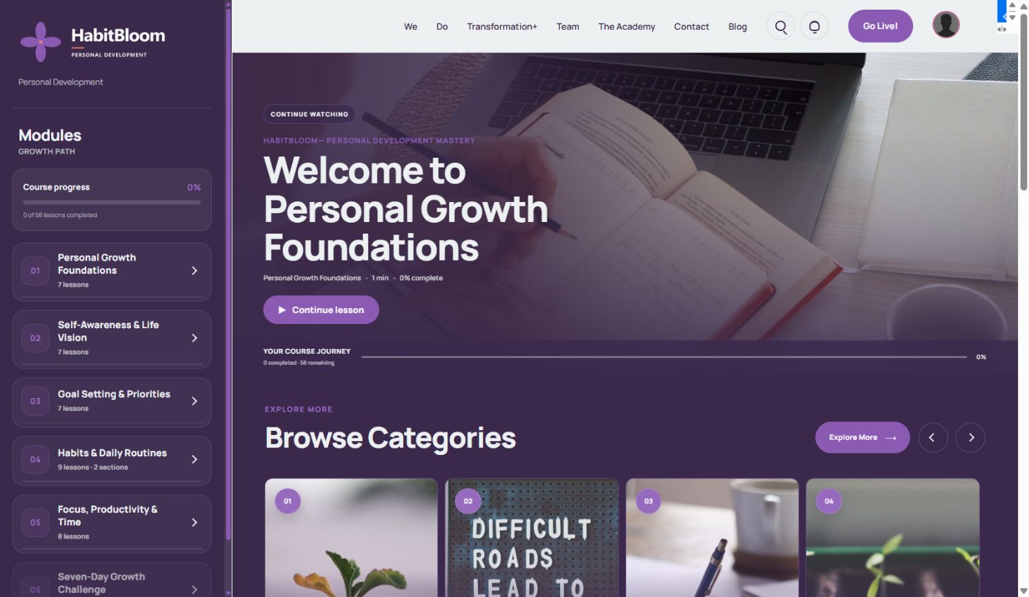 HabitBloom member home