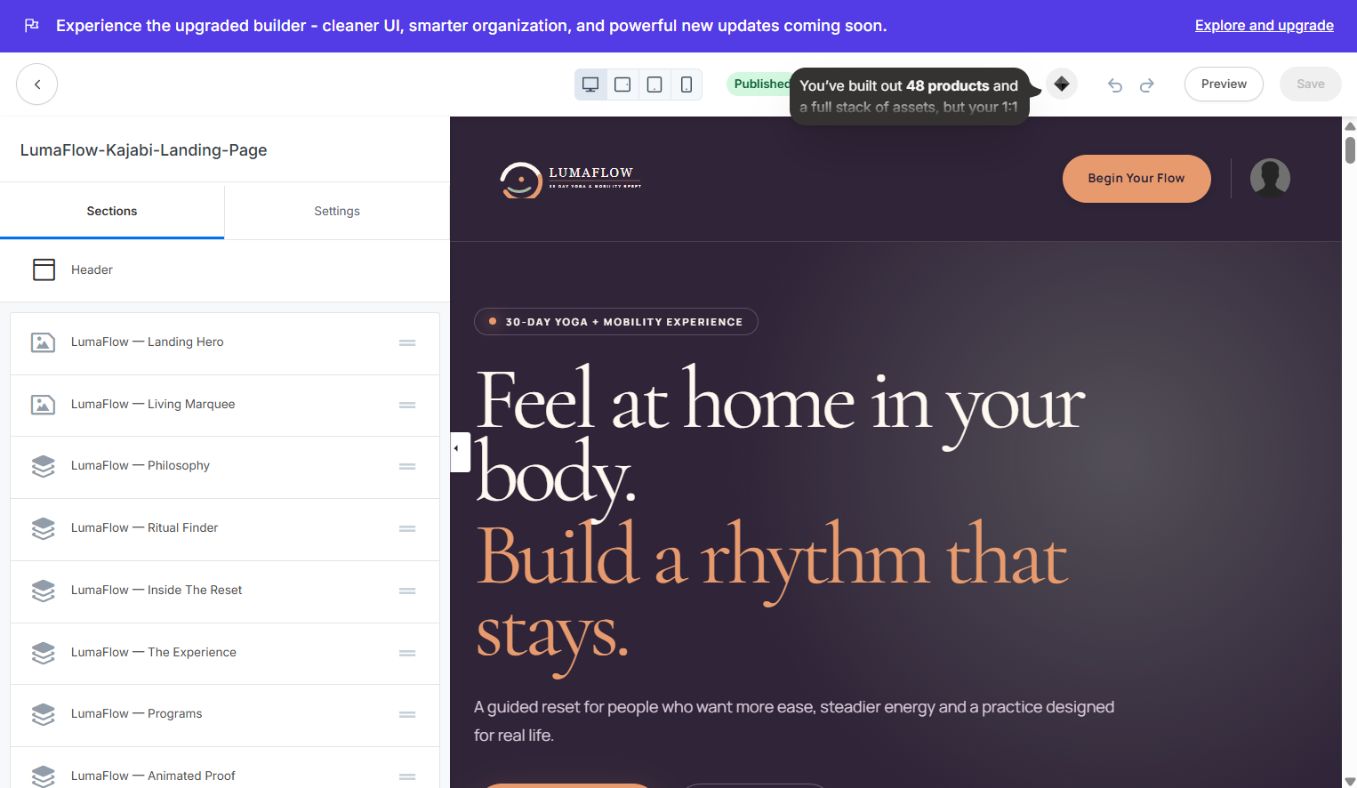 All landing-page sections
