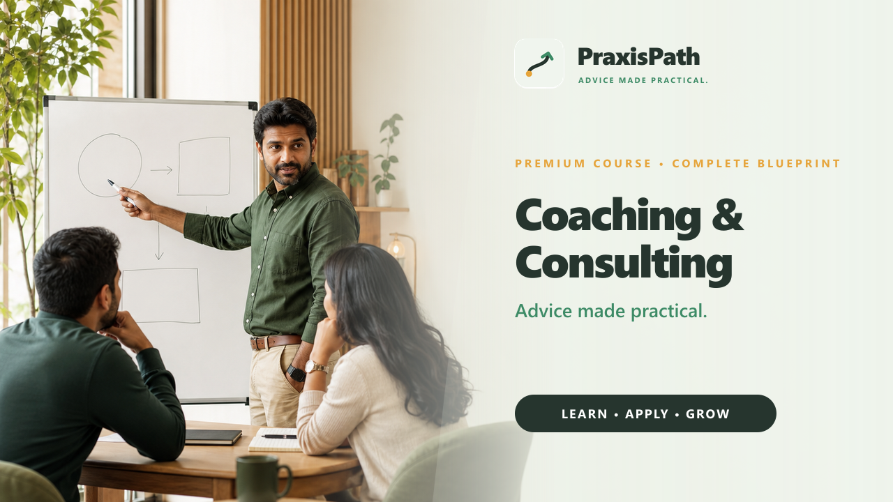 PraxisPath — Coaching & Consulting template preview