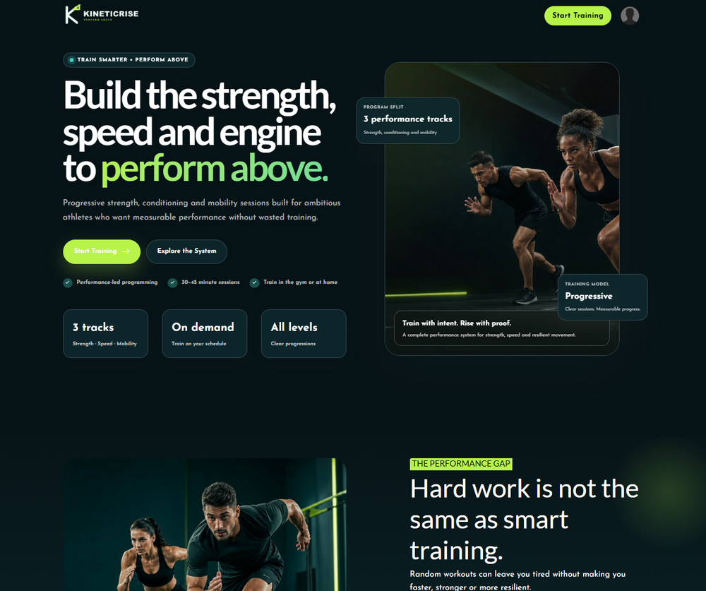 KineticRise  Sales Page full-page preview
